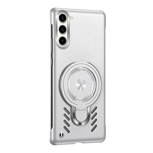 For Samsung Galaxy S25 5G Ice Sense Series Graphene Cooling MagSafe Holder Phone Case(Silver) by buy2fix