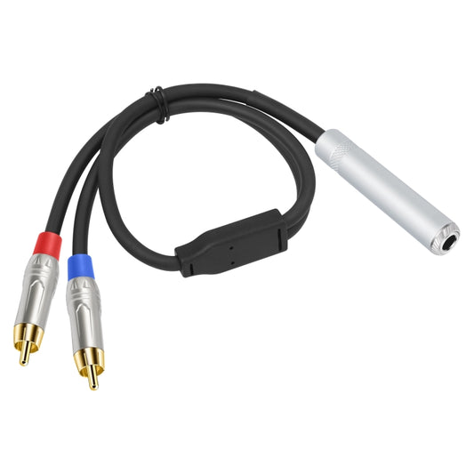 6.35mm 1/4 TRS Stereo Female to Dual RCA Male Y-type Audio Cable, Length:50cm by buy2fix