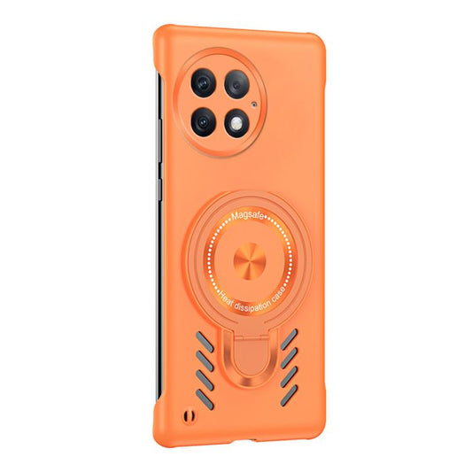 For OnePlus 13 Ice Sense Series Graphene Cooling MagSafe Holder Phone Case(Orange) by buy2fix