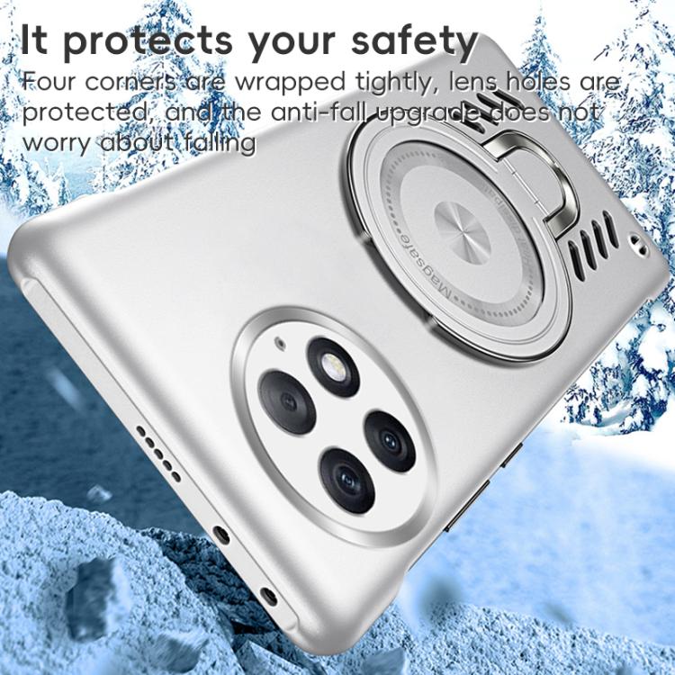 For OnePlus 13 Ice Sense Series Graphene Cooling MagSafe Holder Phone Case(Black) by buy2fix