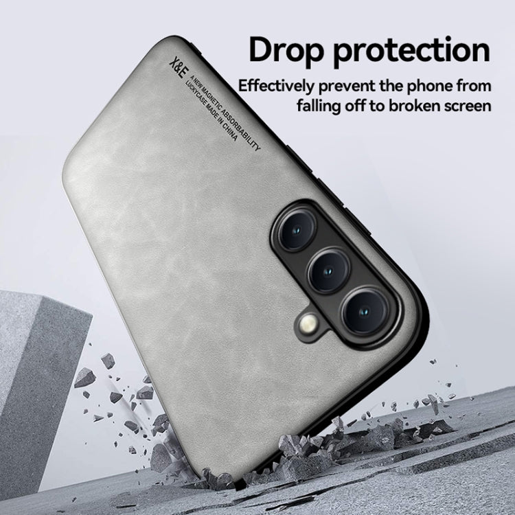 For Samsung Galaxy S25 5G Skin Feel Magnetic Leather Back Phone Case(Green) by buy2fix