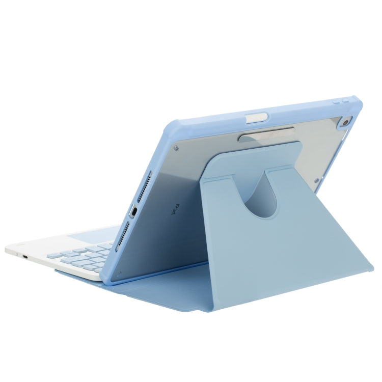 For iPad Pro 11 2024 L13-A 360 Rotation Acrylic Transparent Bluetooth Keyboard Leather Case With Touch Control(Blue) - For iPad Pro by buy2fix | Online Shopping UK | buy2fix