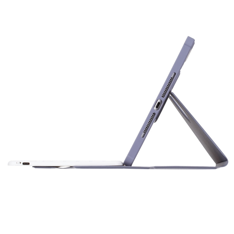 For iPad Pro 11 2024 L13-B 360 Rotation Acrylic Transparent Bluetooth Keyboard Leather Case(Purple) - For iPad Pro by buy2fix | Online Shopping UK | buy2fix