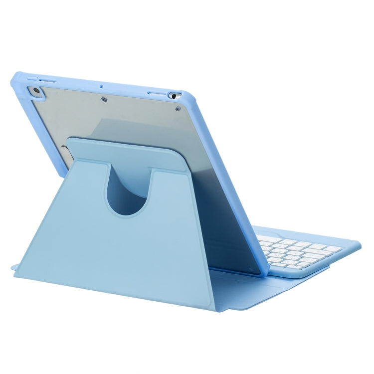For iPad Pro 11 2024 L13-BS 360 Rotation Acrylic Transparent Bluetooth Keyboard Leather Case with Backlight(Blue) - For iPad Pro by buy2fix | Online Shopping UK | buy2fix
