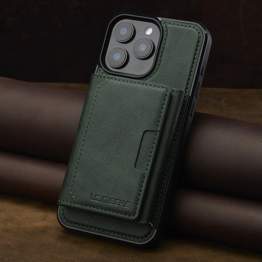 For iPhone 15 Pro Max LC.IMEEKE L5 Series Detachable RFID Card Bag Magsafe Phone Case(Green) - iPhone 15 Pro Max Cases by LC.IMEEKE | Online Shopping UK | buy2fix