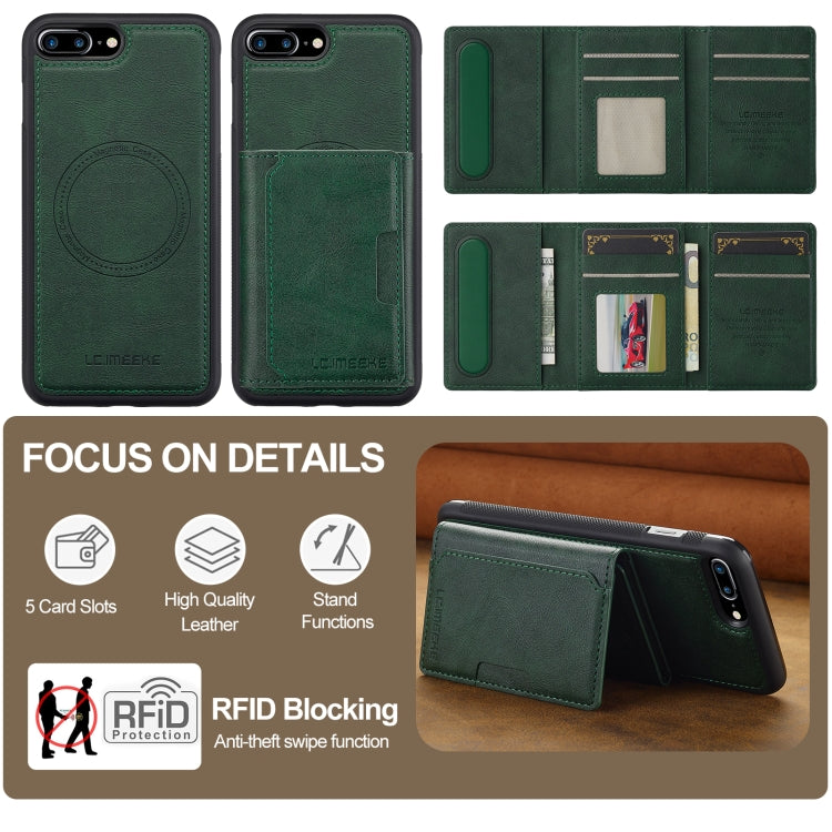 For iPhone SE 2024 LC.IMEEKE L5 Series Detachable RFID Card Bag Magsafe Phone Case(Green) - More iPhone Cases by LC.IMEEKE | Online Shopping UK | buy2fix