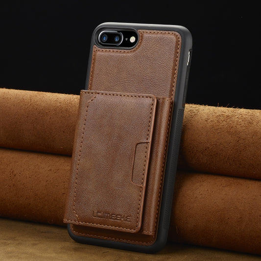 For iPhone 8 Plus / 7 Plus LC.IMEEKE L5 Series Detachable RFID Card Bag Magsafe Phone Case(Brown) - More iPhone Cases by LC.IMEEKE | Online Shopping UK | buy2fix