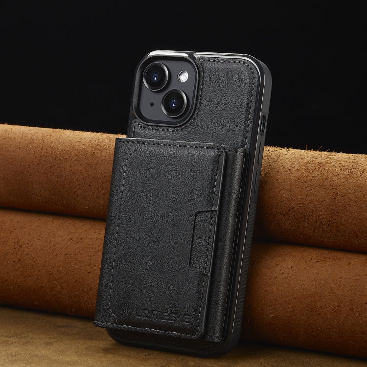 For iPhone 15 LC.IMEEKE L5 Series Detachable RFID Card Bag Magsafe Phone Case(Black) - iPhone 15 Cases by LC.IMEEKE | Online Shopping UK | buy2fix
