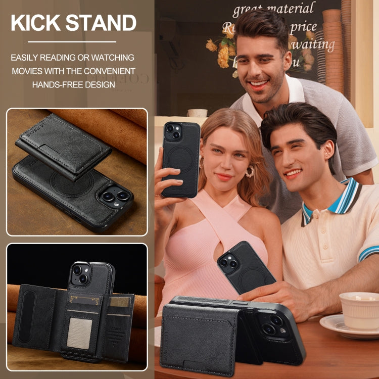 For iPhone 15 LC.IMEEKE L5 Series Detachable RFID Card Bag Magsafe Phone Case(Black) - iPhone 15 Cases by LC.IMEEKE | Online Shopping UK | buy2fix