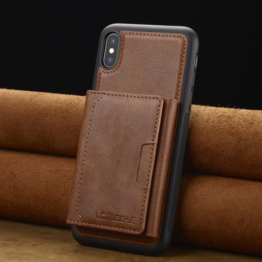 For iPhone XS Max LC.IMEEKE L5 Series Detachable RFID Card Bag Magsafe Phone Case(Brown) - More iPhone Cases by LC.IMEEKE | Online Shopping UK | buy2fix