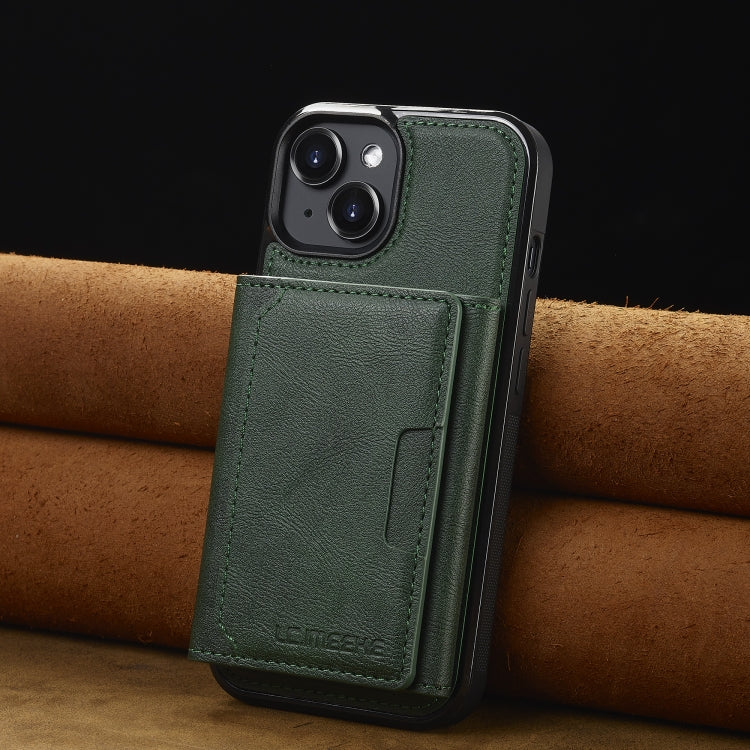 For iPhone 13 mini LC.IMEEKE L5 Series Detachable RFID Card Bag Magsafe Phone Case(Green) - iPhone 13 mini Cases by LC.IMEEKE | Online Shopping UK | buy2fix