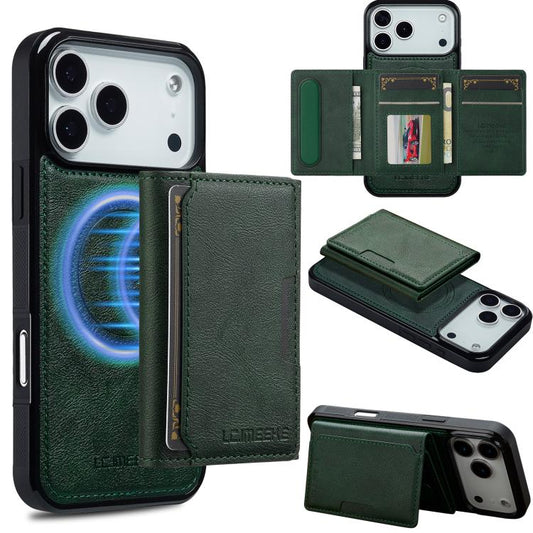For iPhone 17 Pro LC.IMEEKE L5 Series Detachable RFID Card Bag Magsafe Phone Case(Green) - iPhone 17 Pro Cases by LC.IMEEKE | Online Shopping UK | buy2fix