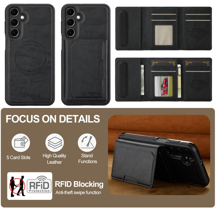 For Samsung Galaxy S24 FE 5G LC.IMEEKE L5 Series Detachable RFID Card Bag Magsafe Phone Case(Black) - Galaxy S24 FE 5G Cases by LC.IMEEKE | Online Shopping UK | buy2fix