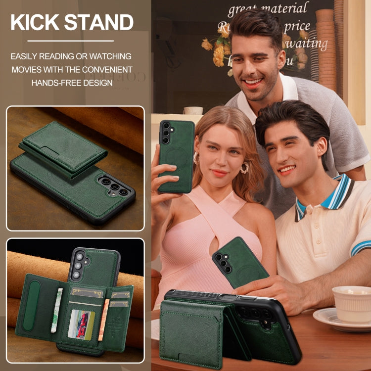 For Samsung Galaxy S24 FE 5G LC.IMEEKE L5 Series Detachable RFID Card Bag Magsafe Phone Case(Green) - Galaxy S24 FE 5G Cases by LC.IMEEKE | Online Shopping UK | buy2fix