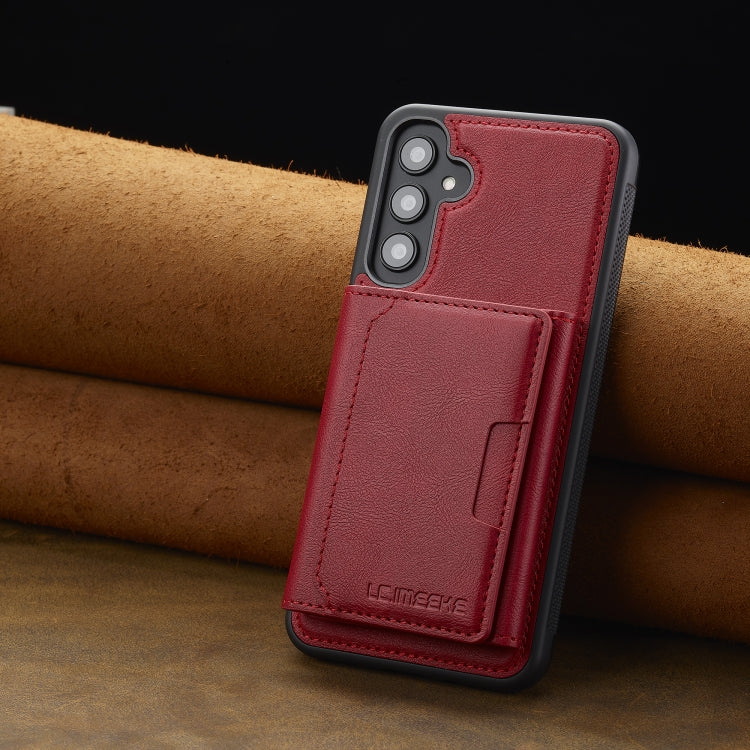 For Samsung Galaxy S24 FE 5G LC.IMEEKE L5 Series Detachable RFID Card Bag Magsafe Phone Case(Red) - Galaxy S24 FE 5G Cases by LC.IMEEKE | Online Shopping UK | buy2fix