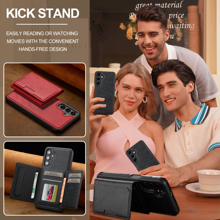 For Samsung Galaxy S24 FE 5G LC.IMEEKE L5 Series Detachable RFID Card Bag Magsafe Phone Case(Red) - Galaxy S24 FE 5G Cases by LC.IMEEKE | Online Shopping UK | buy2fix