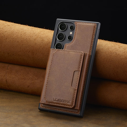 For Samsung Galaxy S24 Ultra 5G LC.IMEEKE L5 Series Detachable RFID Card Bag Magsafe Phone Case(Brown) - Galaxy S24 Ultra 5G Cases by LC.IMEEKE | Online Shopping UK | buy2fix