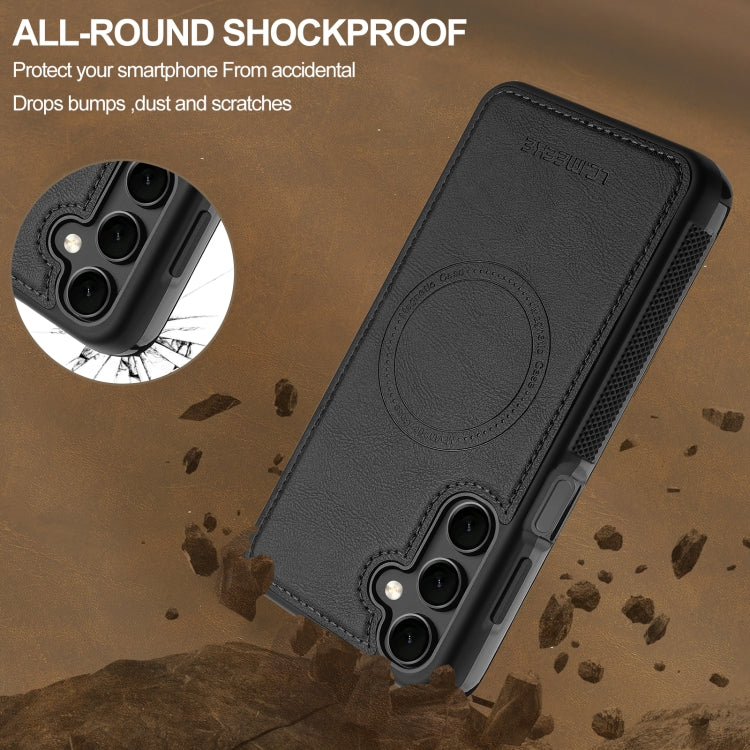 For Samsung Galaxy S24+ 5G LC.IMEEKE L5 Series Detachable RFID Card Bag Magsafe Phone Case(Black) - Galaxy S24+ 5G Cases by LC.IMEEKE | Online Shopping UK | buy2fix