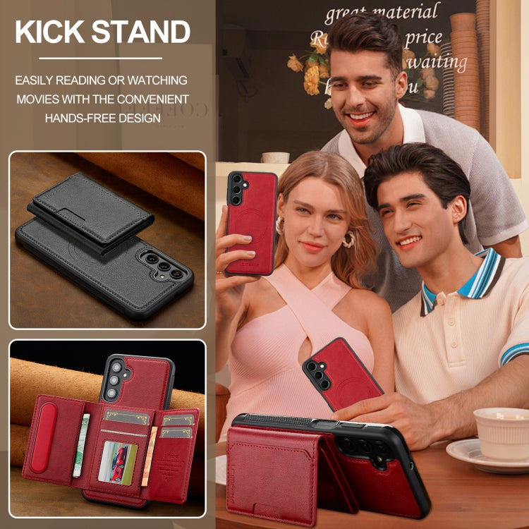 For Samsung Galaxy S24 5G LC.IMEEKE L5 Series Detachable RFID Card Bag Magsafe Phone Case(Red) - Galaxy S24 5G Cases by LC.IMEEKE | Online Shopping UK | buy2fix