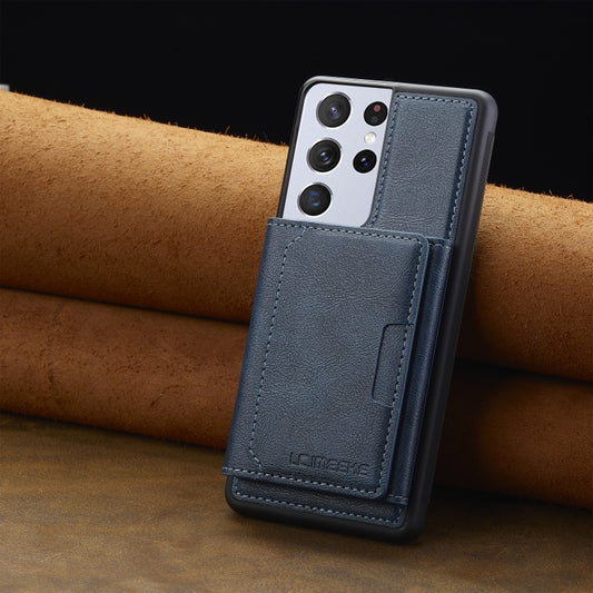 For Samsung Galaxy S21 Ultra 5G LC.IMEEKE L5 Series Detachable RFID Card Bag Magsafe Phone Case(Blue) - Galaxy S21 Ultra 5G Cases by LC.IMEEKE | Online Shopping UK | buy2fix