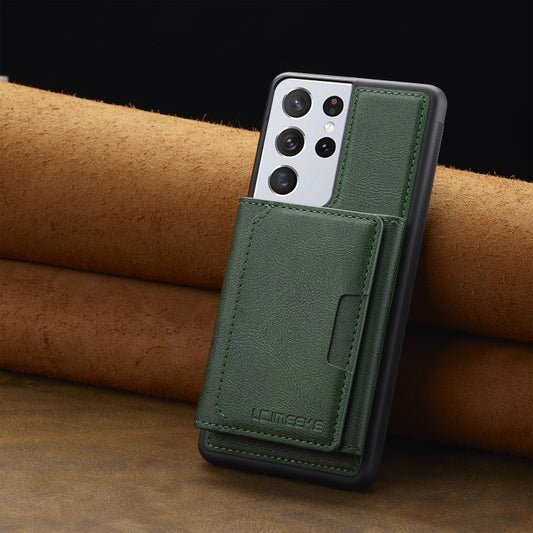 For Samsung Galaxy S21 Ultra 5G LC.IMEEKE L5 Series Detachable RFID Card Bag Magsafe Phone Case(Green) - Galaxy S21 Ultra 5G Cases by LC.IMEEKE | Online Shopping UK | buy2fix