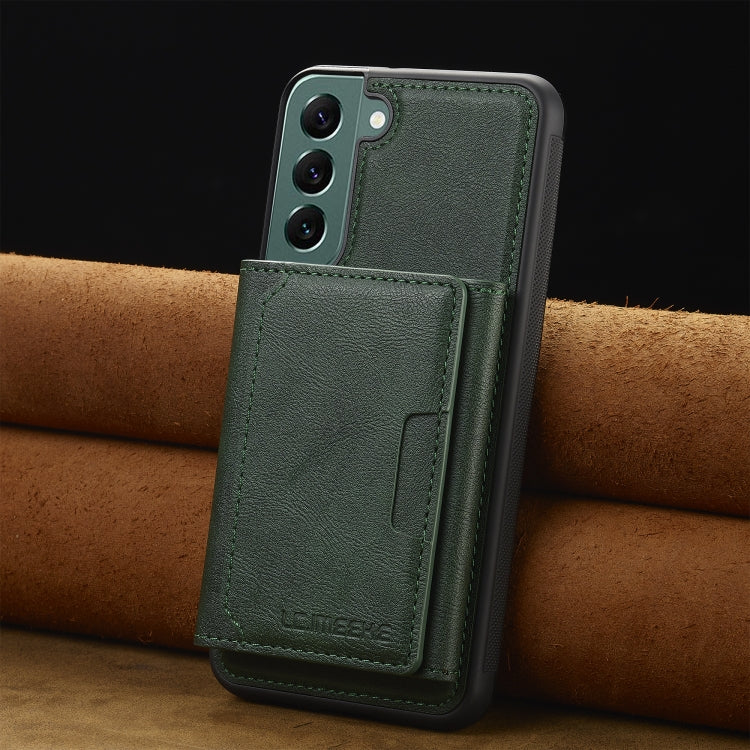 For Samsung Galaxy S22+ 5G LC.IMEEKE L5 Series Detachable RFID Card Bag Magsafe Phone Case(Green) - Galaxy S22+ 5G Cases by LC.IMEEKE | Online Shopping UK | buy2fix
