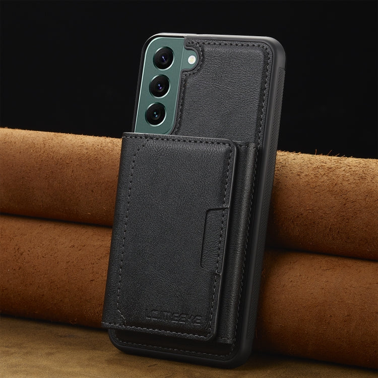 For Samsung Galaxy S22 5G LC.IMEEKE L5 Series Detachable RFID Card Bag Magsafe Phone Case(Black) - Galaxy S22 5G Cases by LC.IMEEKE | Online Shopping UK | buy2fix