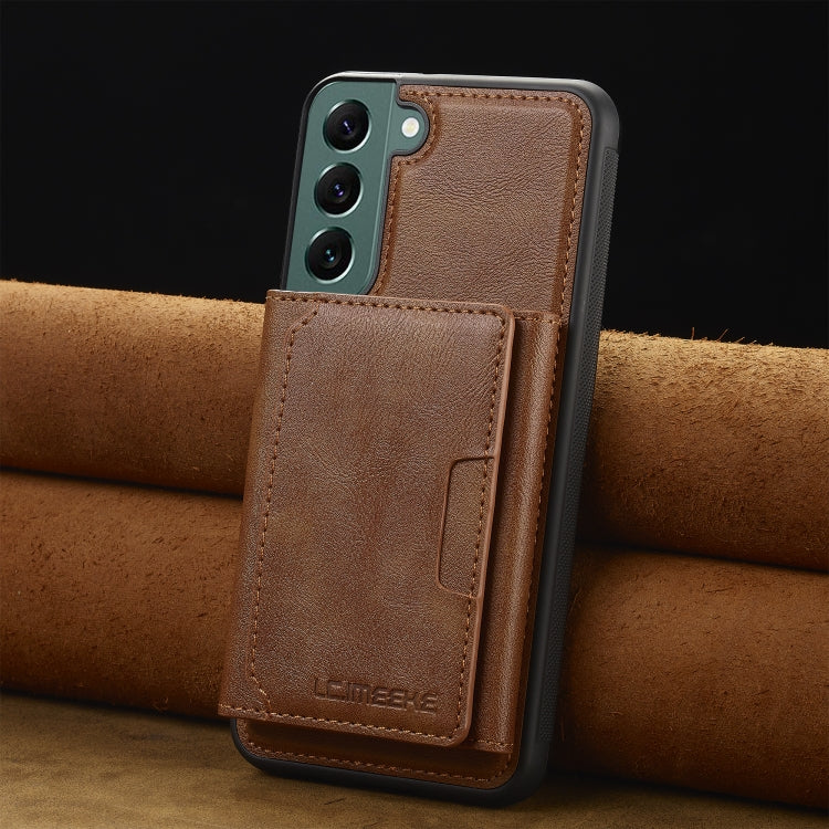For Samsung Galaxy S22 5G LC.IMEEKE L5 Series Detachable RFID Card Bag Magsafe Phone Case(Brown) - Galaxy S22 5G Cases by LC.IMEEKE | Online Shopping UK | buy2fix