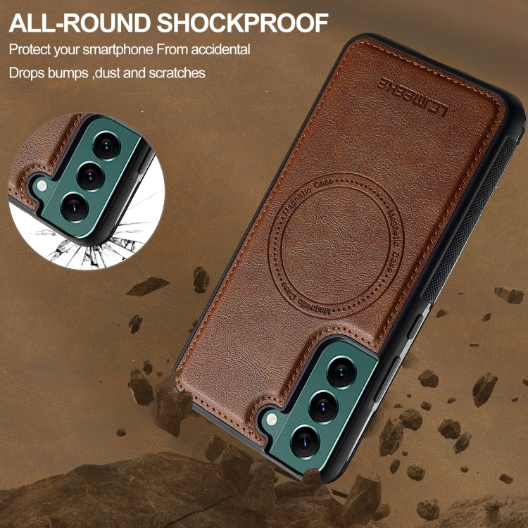 For Samsung Galaxy S22 5G LC.IMEEKE L5 Series Detachable RFID Card Bag Magsafe Phone Case(Brown) - Galaxy S22 5G Cases by LC.IMEEKE | Online Shopping UK | buy2fix