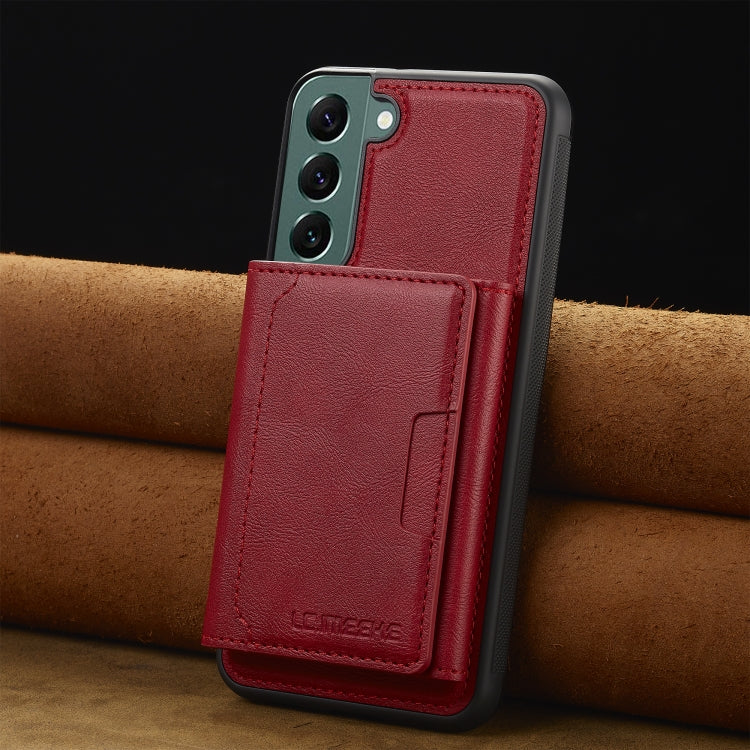 For Samsung Galaxy S22 5G LC.IMEEKE L5 Series Detachable RFID Card Bag Magsafe Phone Case(Red) - Galaxy S22 5G Cases by LC.IMEEKE | Online Shopping UK | buy2fix