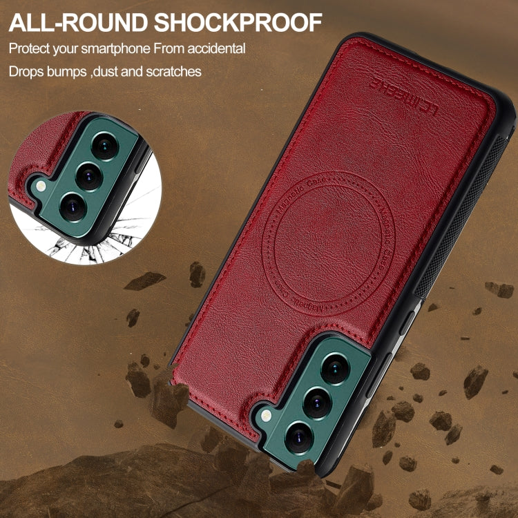 For Samsung Galaxy S22 5G LC.IMEEKE L5 Series Detachable RFID Card Bag Magsafe Phone Case(Red) - Galaxy S22 5G Cases by LC.IMEEKE | Online Shopping UK | buy2fix