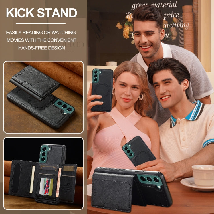 For Samsung Galaxy S21+ 5G LC.IMEEKE L5 Series Detachable RFID Card Bag Magsafe Phone Case(Black) - Galaxy S21+ 5G Cases by LC.IMEEKE | Online Shopping UK | buy2fix