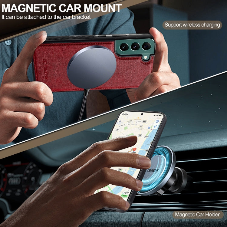 For Samsung Galaxy S21+ 5G LC.IMEEKE L5 Series Detachable RFID Card Bag Magsafe Phone Case(Red) - Galaxy S21+ 5G Cases by LC.IMEEKE | Online Shopping UK | buy2fix