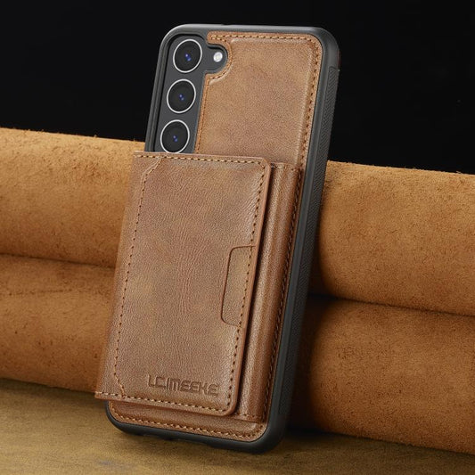 For Samsung Galaxy S25 5G LC.IMEEKE L5 Series Detachable RFID Card Bag Magsafe Phone Case(Brown) - Galaxy S25 5G Cases by LC.IMEEKE | Online Shopping UK | buy2fix