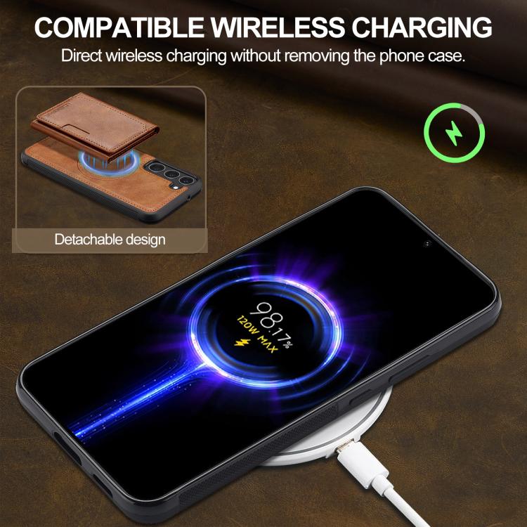 For Samsung Galaxy S25+ 5G LC.IMEEKE L5 Series Detachable RFID Card Bag Magsafe Phone Case(Brown) - Galaxy S25+ 5G Cases by LC.IMEEKE | Online Shopping UK | buy2fix