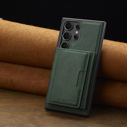 For Samsung Galaxy S25 Ultra 5G LC.IMEEKE L5 Series Detachable RFID Card Bag Magsafe Phone Case(Green) - Galaxy S25 Ultra 5G Cases by LC.IMEEKE | Online Shopping UK | buy2fix