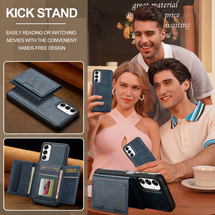 For Samsung Galaxy A14 5G / 4G LC.IMEEKE L5 Series Detachable RFID Card Bag Magsafe Phone Case(Blue) - Galaxy Phone Cases by LC.IMEEKE | Online Shopping UK | buy2fix