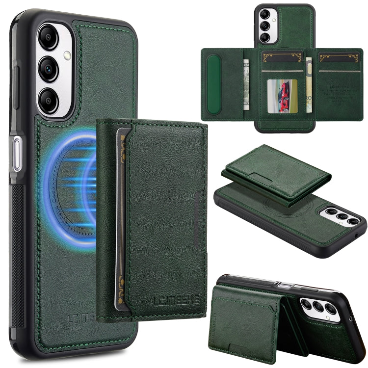 For Samsung Galaxy A14 5G / 4G LC.IMEEKE L5 Series Detachable RFID Card Bag Magsafe Phone Case(Green) - Galaxy Phone Cases by LC.IMEEKE | Online Shopping UK | buy2fix