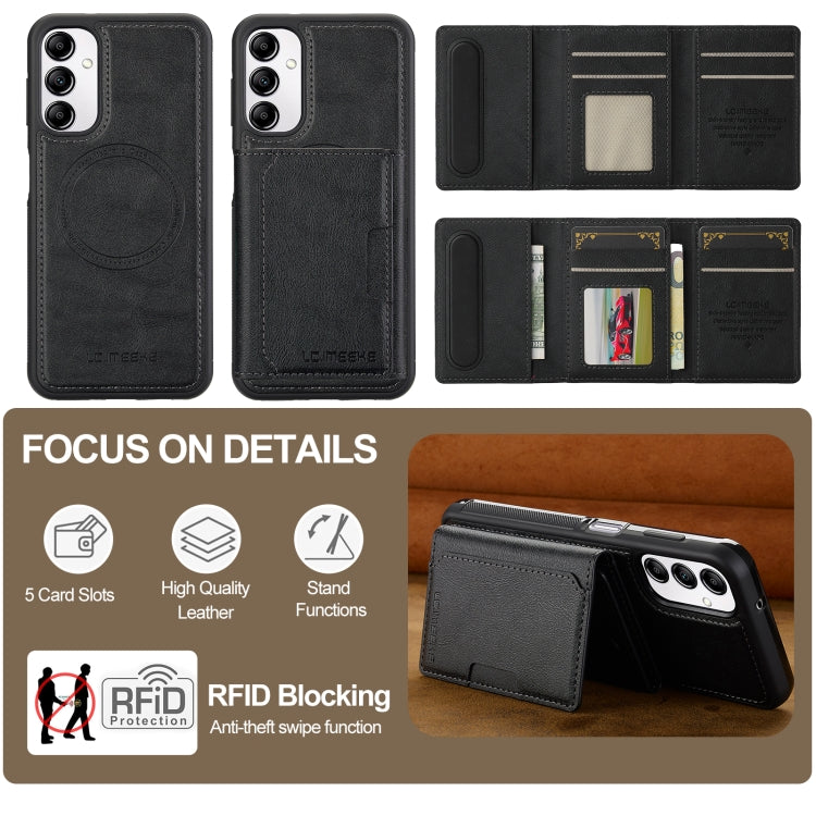 For Samsung Galaxy A34 5G LC.IMEEKE L5 Series Detachable RFID Card Bag Magsafe Phone Case(Black) - Galaxy Phone Cases by LC.IMEEKE | Online Shopping UK | buy2fix