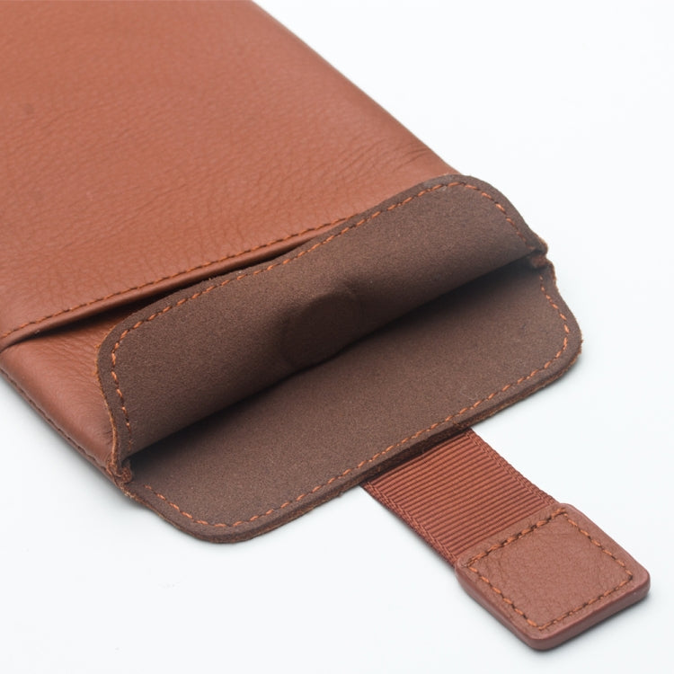For iPhone XR QIALINO Nappa Texture Top-grain Leather Liner Bag with Card Slots(Brown) by QIALINO