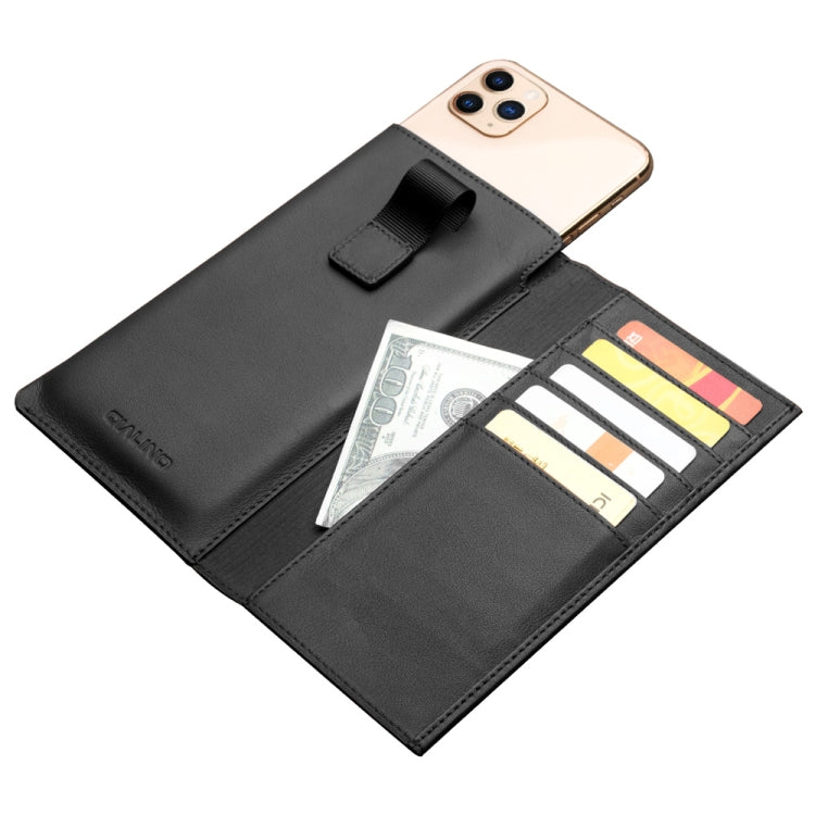 For iPhone 11 QIALINO Nappa Texture Top-grain Leather Horizontal Flip Wallet Case with Card Slots(Black) by QIALINO