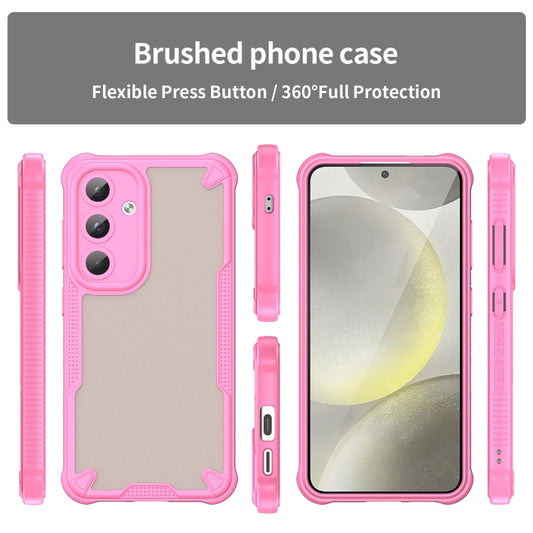 For Samsung Galaxy S25 5G Armor Glaze PC Hybrid TPU Phone Case(Pink) by buy2fix