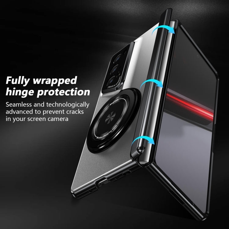 For Honor Magic V2 RSR Porsche Design Gold Medal Rotating Folding Series Ring Holder Phone Case(Silver) - Honor Cases by buy2fix | Online Shopping UK | buy2fix