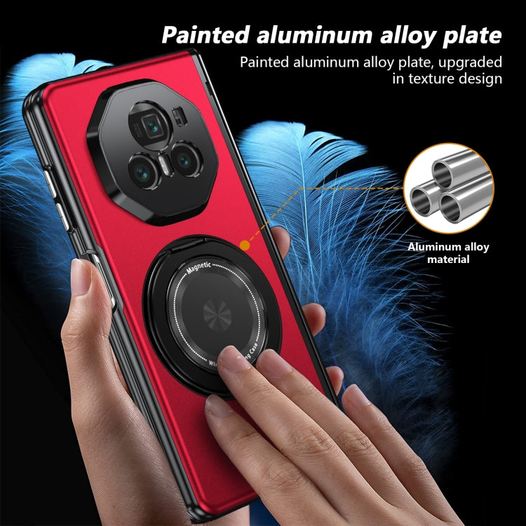 For Honor Magic V3 Gold Medal Rotating Folding Series Ring Holder Phone Case(Red) - Honor Cases by buy2fix | Online Shopping UK | buy2fix