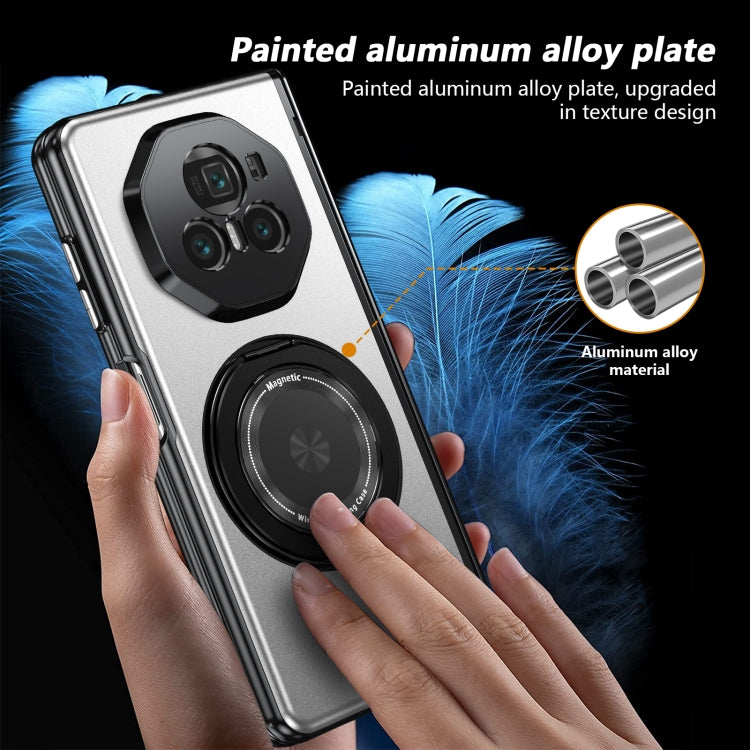 For Honor Magic V3 Gold Medal Rotating Folding Series Ring Holder Phone Case(Silver) - Honor Cases by buy2fix | Online Shopping UK | buy2fix