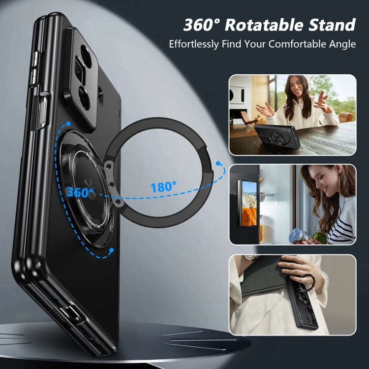 For Honor Magic Vs3 Gold Medal Rotating Folding Series Ring Holder Phone Case(Black) - Honor Cases by buy2fix | Online Shopping UK | buy2fix