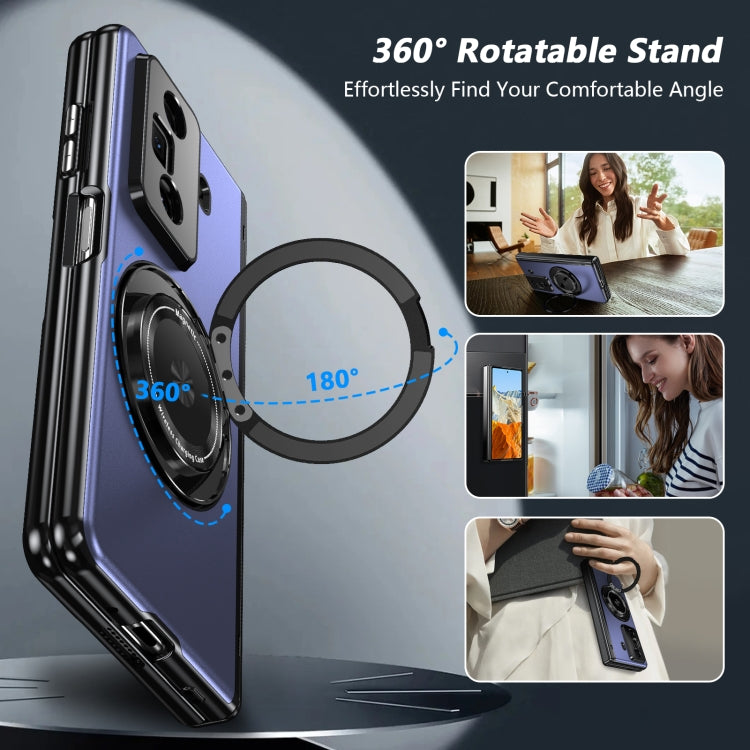 For Honor Magic Vs3 Gold Medal Rotating Folding Series Ring Holder Phone Case(Blue) - Honor Cases by buy2fix | Online Shopping UK | buy2fix