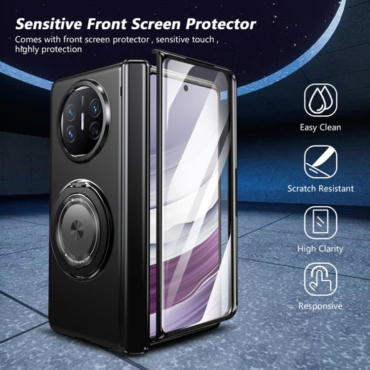 For Huawei Mate X5 Gold Medal Rotating Folding Series Ring Holder Phone Case(Black) - Huawei Cases by buy2fix | Online Shopping UK | buy2fix