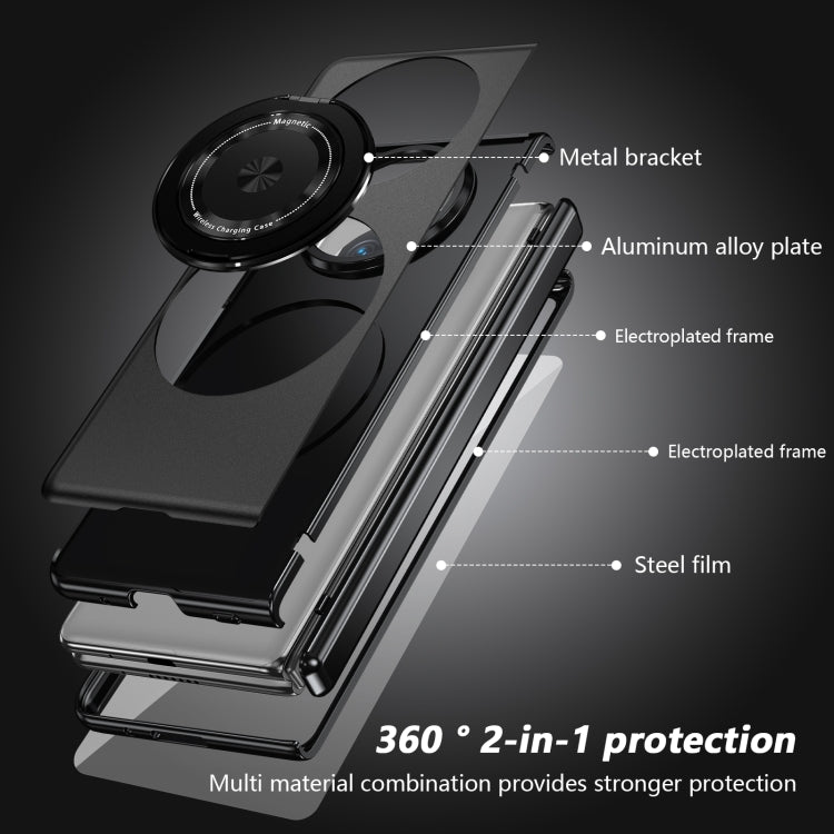 For Huawei Mate X5 Gold Medal Rotating Folding Series Ring Holder Phone Case(Black) - Huawei Cases by buy2fix | Online Shopping UK | buy2fix