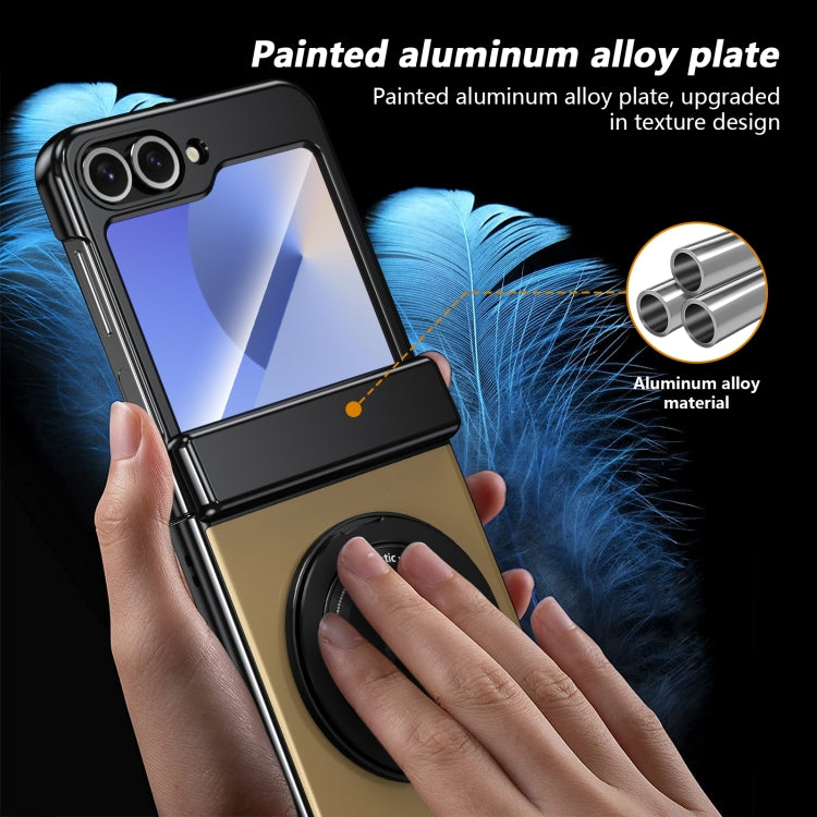 For Samsung Galaxy Z Flip6 Gold Medal Rotating Folding Series Ring Holder Phone Case(Gold) - Galaxy Z Flip6 5G Cases by buy2fix | Online Shopping UK | buy2fix